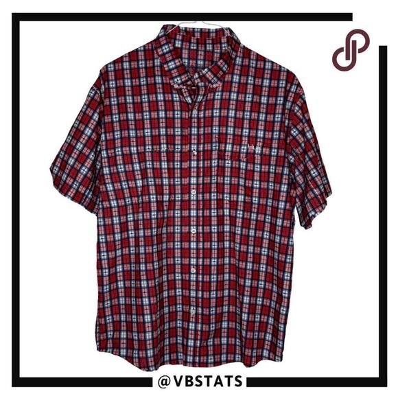 Huk Men's Performance Plaid Tide Point Button Up Fishing Shirt‎ Multicolor Large - Picture 1 of 6